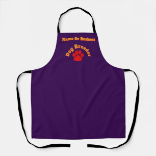 Personalise Advertise Red Paw Dog Breeder Purple Apron