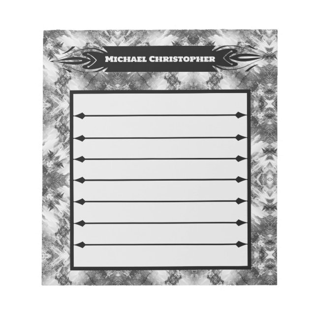 Personalise Aesthetic Elegant Abstract Ethnic Notepad (Front)