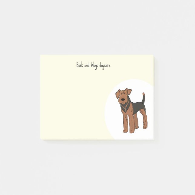 Personalise Airedale Terrier Post-it Notes (Front)