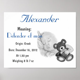 Personalise Alexander Name meaning keepsake Poster