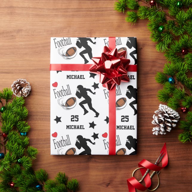 Personalise All Star Football Player Wrapping Paper (Holiday Gift)