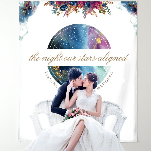 Personalise all Text, Celestial Photo Backdrop Tapestry (Creator Uploaded)