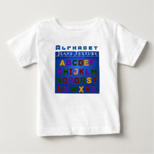Personalise Alphabet Pattern Jeans Texture Baby T-Shirt