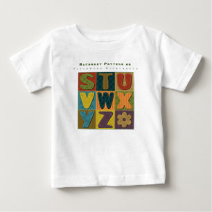 Personalise Alphabet Pattern Patchwork Background  Baby T-Shirt