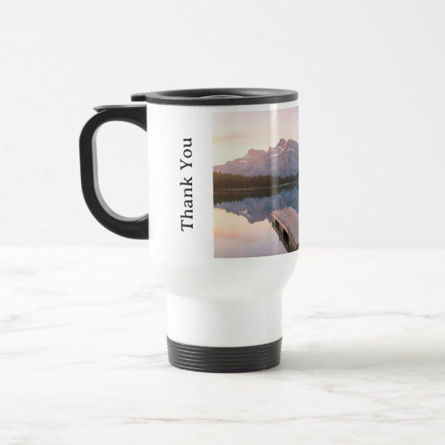 Personalise Alps Mountain Lake Nature Landscape Travel Mug (Left)