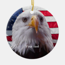 Personalise American Bald eagle and Flag