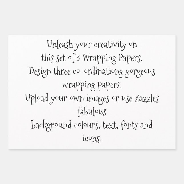 Personalise and Customise Your Own Creations  Wrapping Paper Sheet (Front)