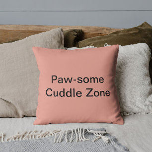 Personalise Animal Pet Cat Funny Quote Coral Peach Cushion