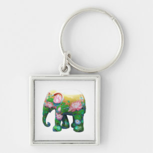 Personalise Animal Safari Jungle Africa Flowers Key Ring