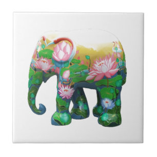 Personalise Animal Safari Jungle Africa Flowers Tile