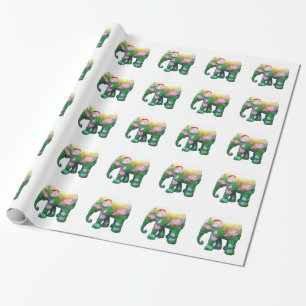 Personalise Animal Safari Jungle Africa Flowers Wrapping Paper