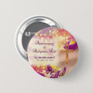 Personalise, Anniversary Religious Life, Nun 6 Cm Round Badge