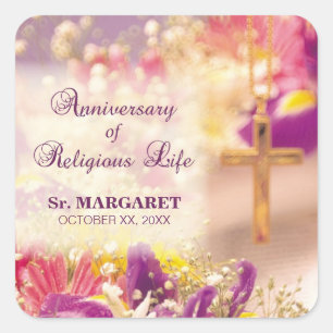 Personalise, Anniversary Religious Life, Nun Square Sticker