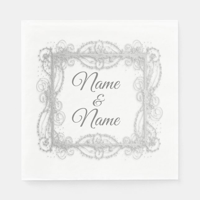 Personalise Anniversary, Wedding, Special Occasion Napkin (Front)