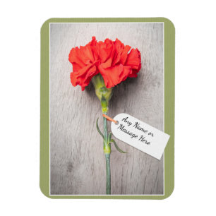 Personalise Any Occasion Carnation With Blank Tag Magnet