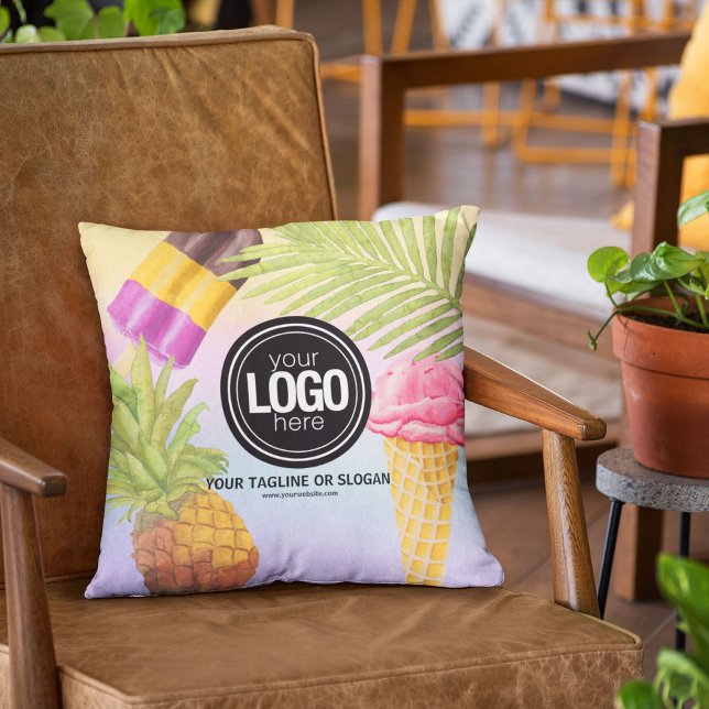 Personalise artsy watercolor ice cream theme cushion (Creator Uploaded)