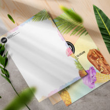 Personalise artsy watercolor ice cream theme