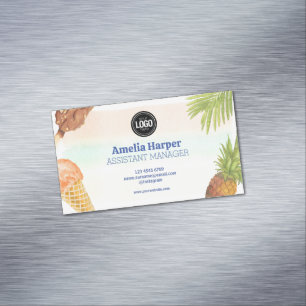 Personalise artsy watercolor ice cream theme 	Magnetic business card