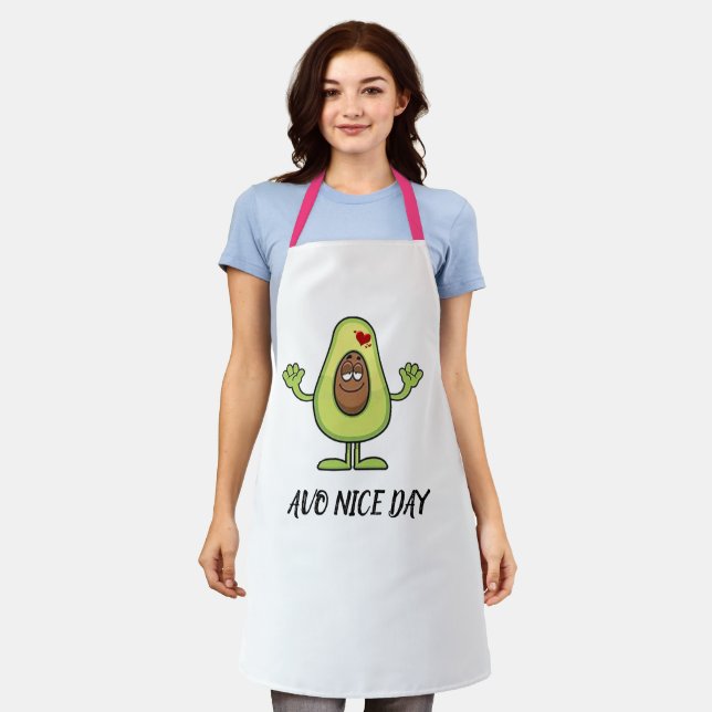 Personalise Avocado Avo Nice Day Baker Chef Apron (Worn)