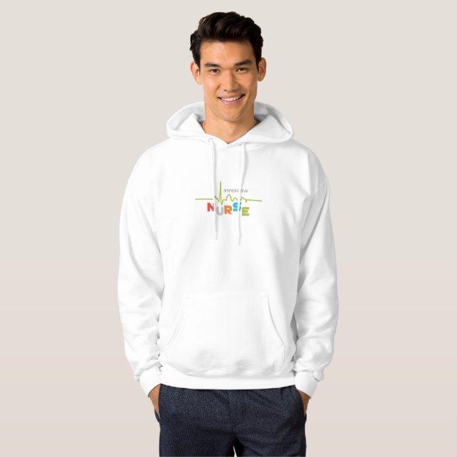 Personalise, Awesome Nurse on Nurses Day Hoodie (Front Full)