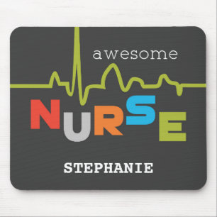 Personalise, Awesome Nurse on Nurses Day Mouse Mat