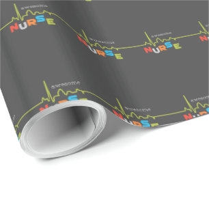 Personalise, Awesome Nurse on Nurses Day Wrapping Paper