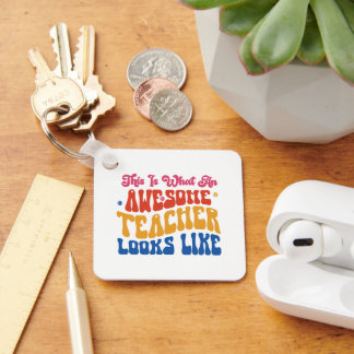 Personalise | Awesome teacher Key Ring