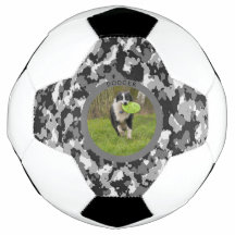 Personalise B & W Camo Dog Name Picture Play