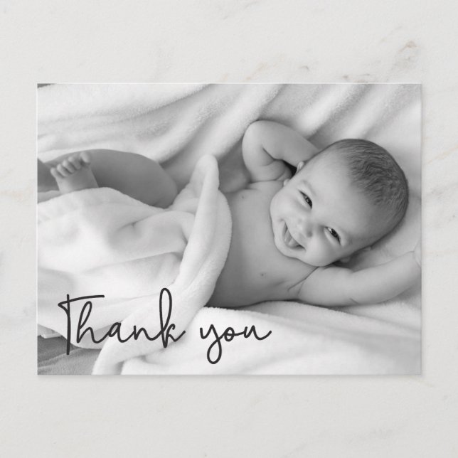 Personalise Baby Birth Announcement Thank You Postcard (Front)