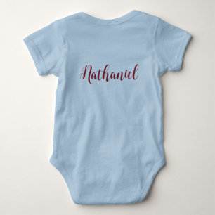 Personalise Baby Boy Decorative Script Lettering Bodysuit