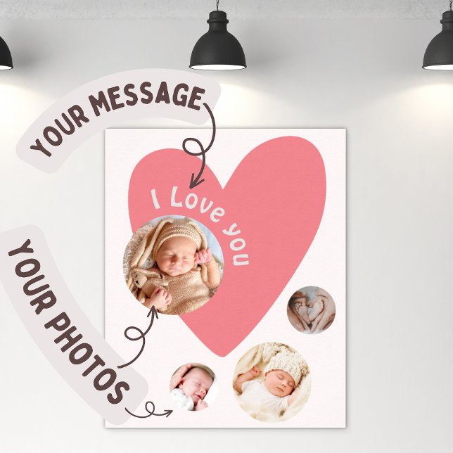 Personalise Baby Gift with 4 Photo & Message  Poster (Creator Uploaded)