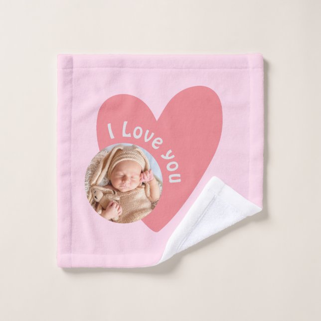 Personalise Baby Gift with Photo & Message Bath Towel Set (Wash Cloth)