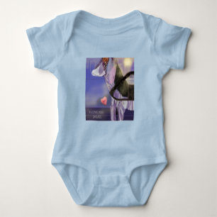 Personalise Baby light blue "I LOVE YOU" Bodysuit