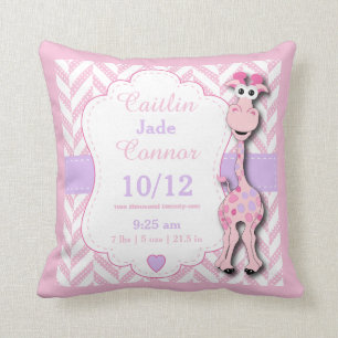 Personalise - Baby Pink Giraffe Cushion