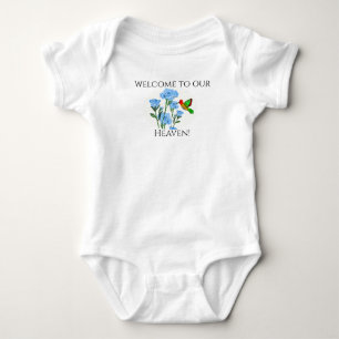 Personalise Baby’s One=Piece Floral Hummingbird Baby Bodysuit