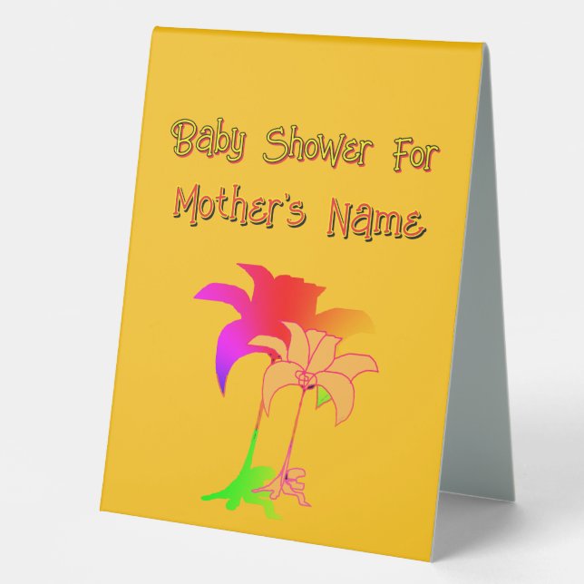 Personalise Baby Shower Mum's Name FloralTent Sign (Front)