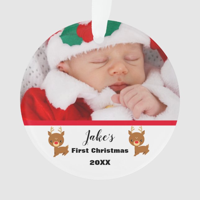 Personalise Baby's First Christmas Ornament (Front)