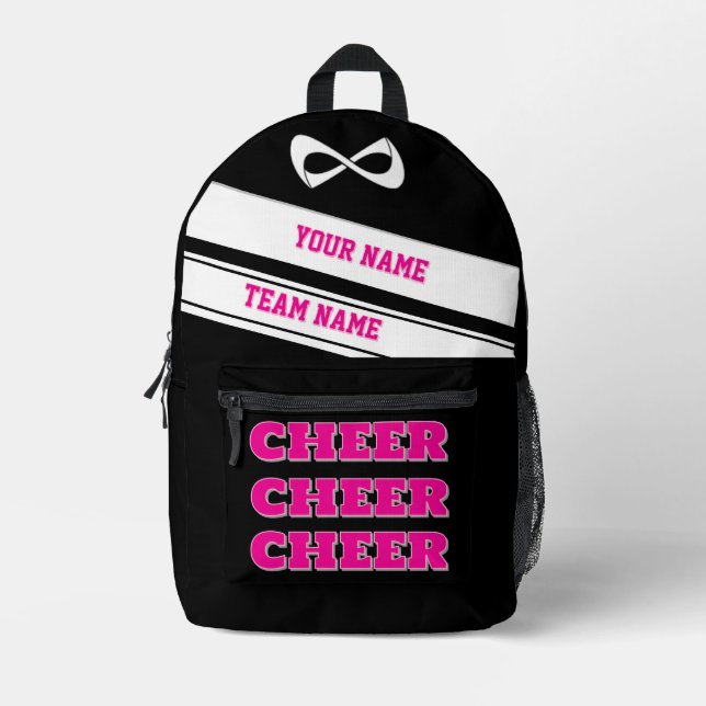 Personalise backpack cheerleading school rose pink (Front)