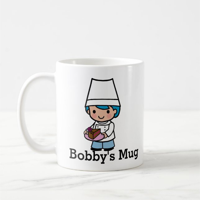 Personalise Baker / Chef with Chocolate Cake Coffee Mug (Left)