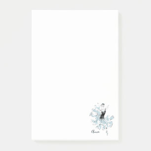 Personalise Ballerina Sketch in Blue Post-it Notes