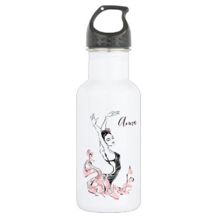 Personalise Ballerina Sketch in Pink 532 Ml Water Bottle