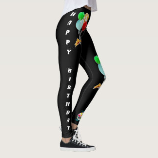 Personalise Balloon Birthday Celebrate Anniversary Leggings