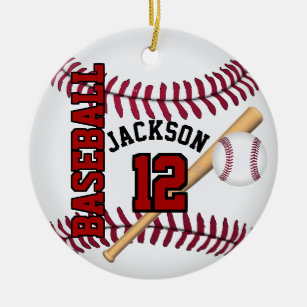 Personalise ⚾  Baseball Ceramic Tree Decoration