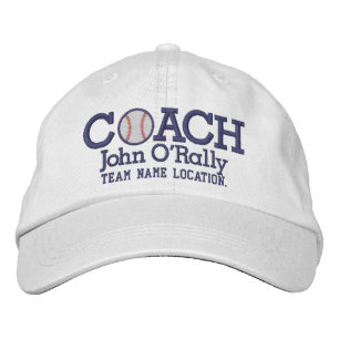 Personalise Baseball Coach Cap Name  n Team