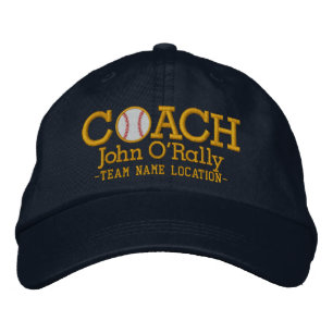 Personalise Baseball Coach Cap Name  n Team