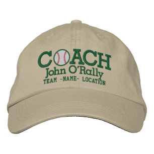 Personalise Baseball Coach Cap Name  n Team