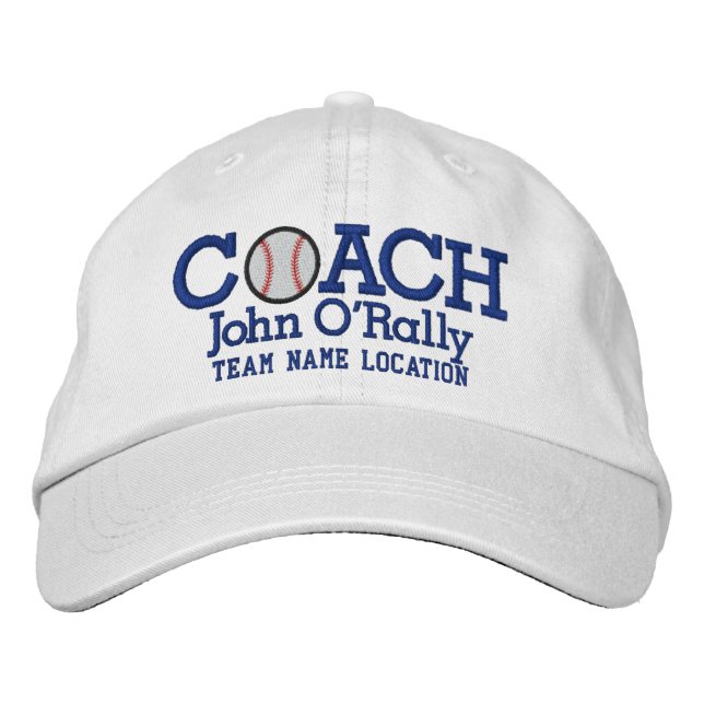 Personalise Baseball Coach Cap Name  n Team (Front)