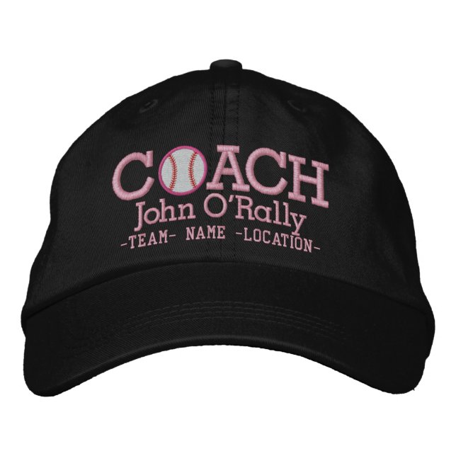 Personalise Baseball Coach Cap Name  n Team (Front)