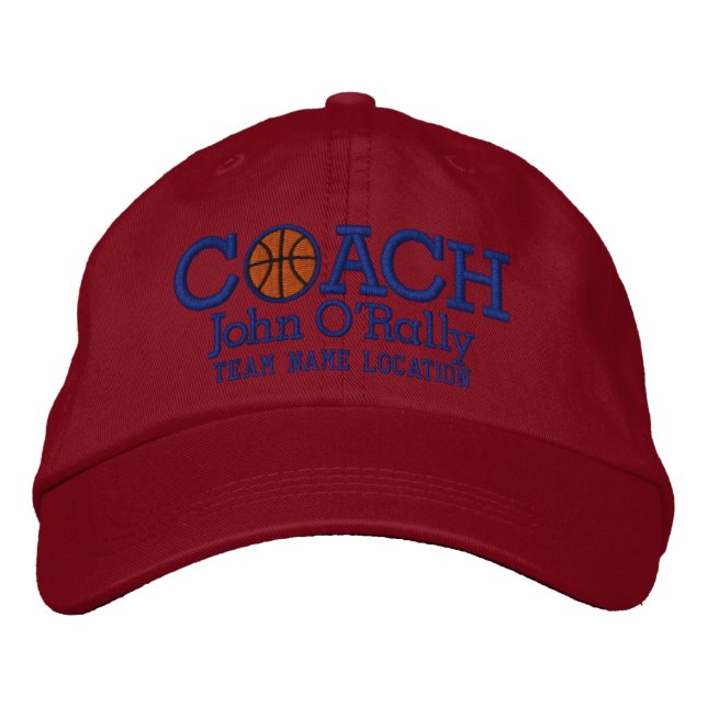 Personalise Basketball Coach Cap Your Name n Game! (Front)