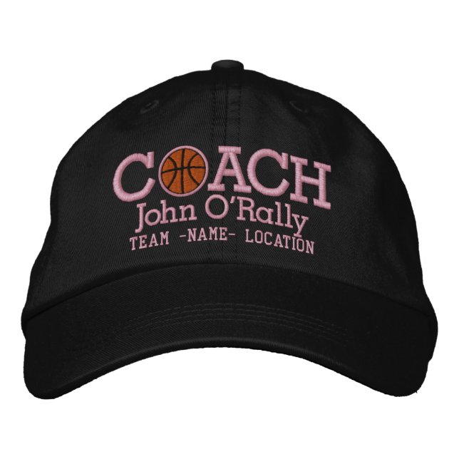 Personalise Basketball Coach Cap Your Name n Game! (Front)
